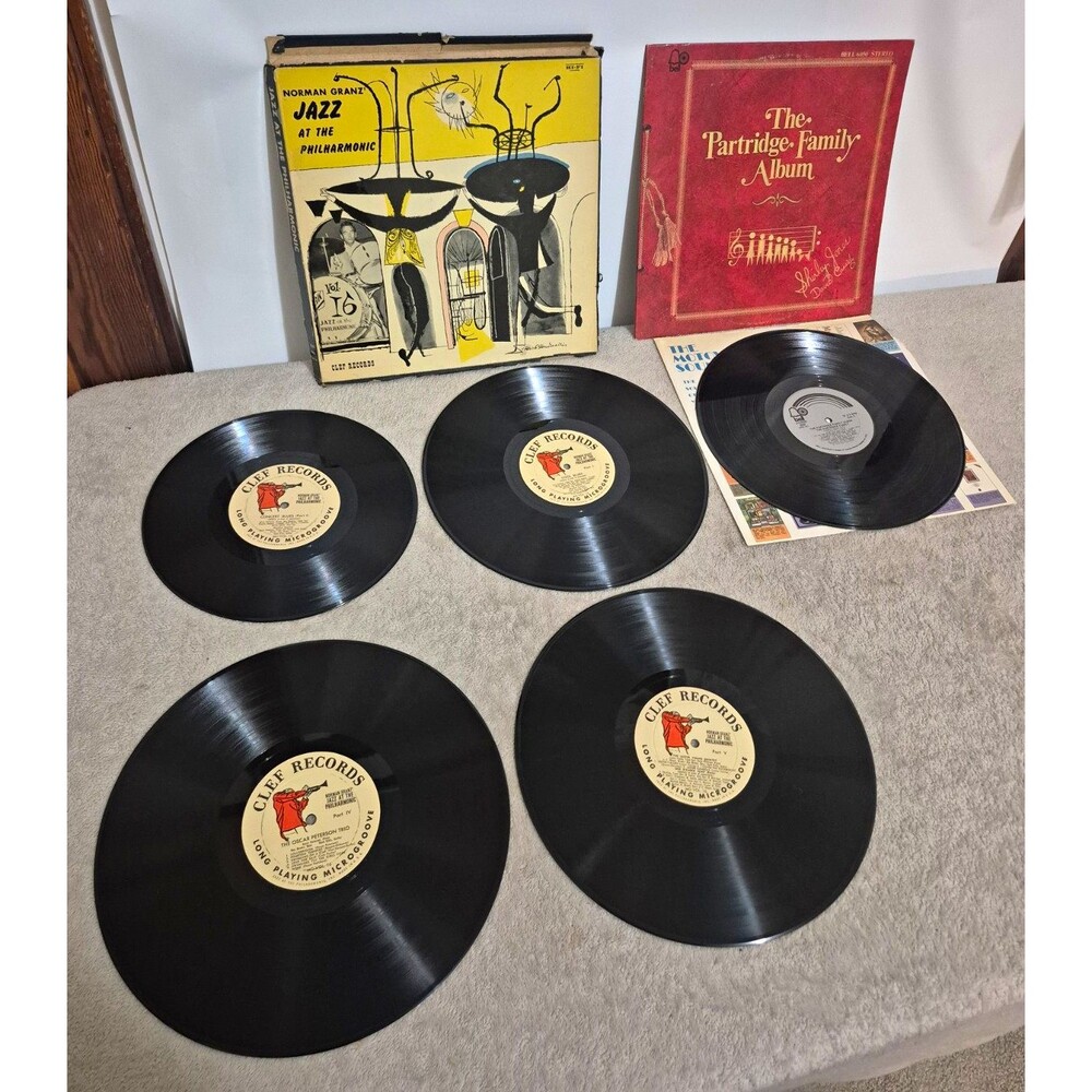 Clef Records JATP Vol 16 + Partridge Family Vinyl LP Lot of 4